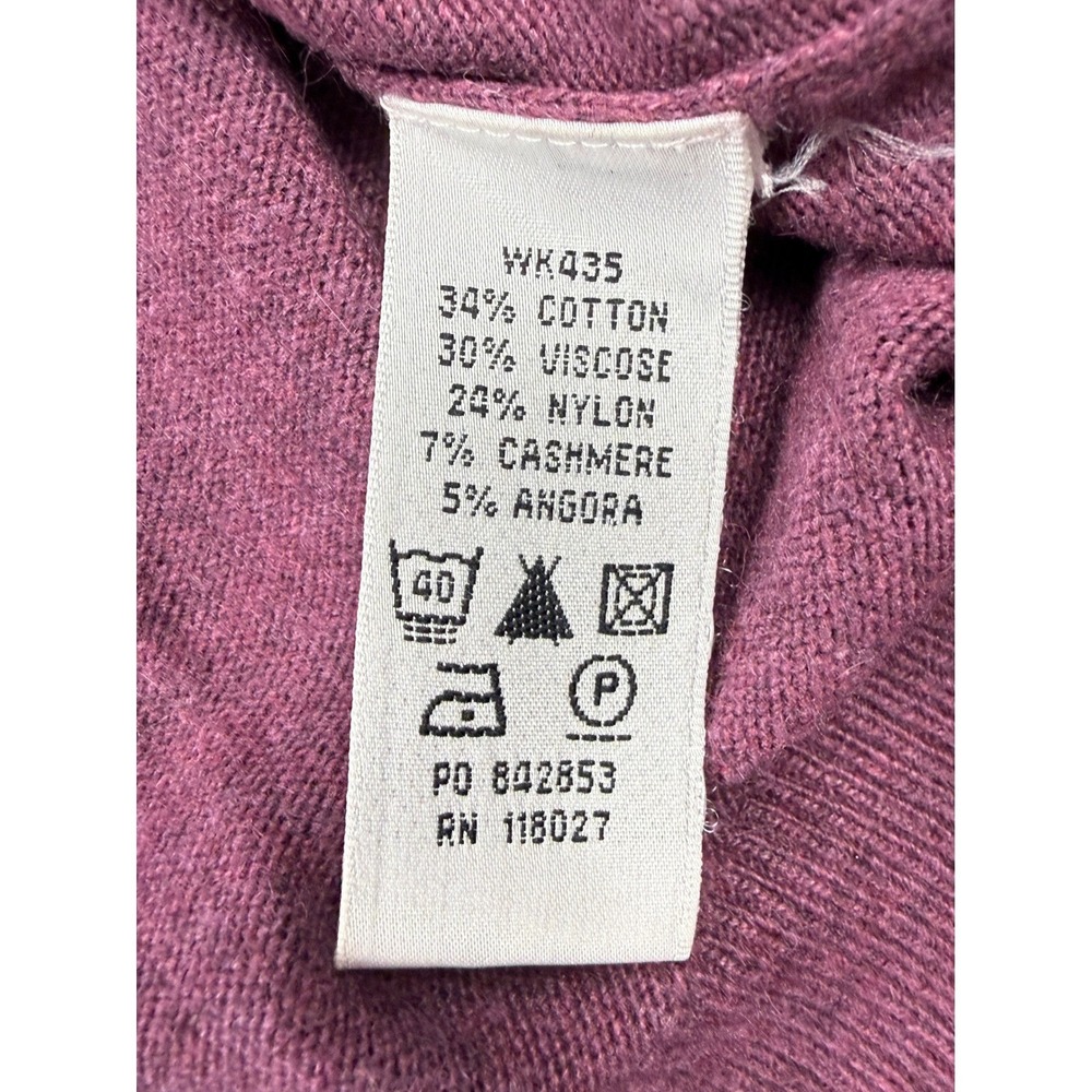 BODEN Womens 12 Plum Coral V Neck Sweater Cashmere Angora Cotton Blend #1910 - Picture 5 of 10